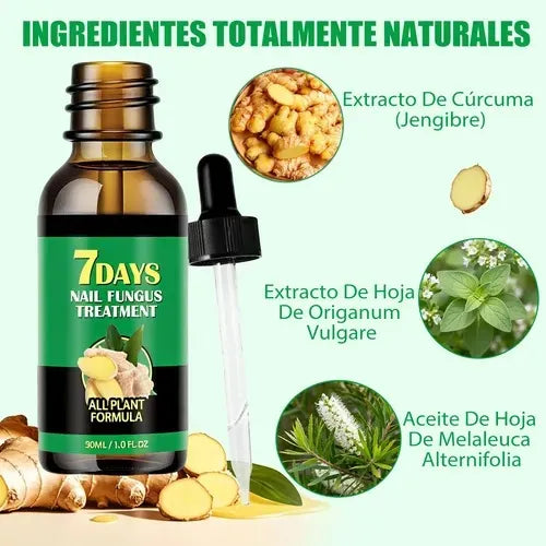 Ingredientes naturales: extracto de cúrcuma y jengibre, orégano y aceite de árbol de té
