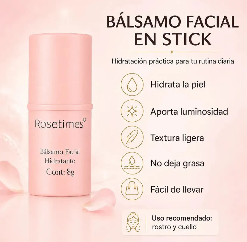 Bálsamo facial en stick: hidrata, aporta luminosidad, textura ligera y no deja grasa
