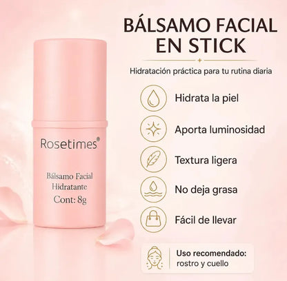 Bálsamo facial en stick: hidrata, aporta luminosidad, textura ligera y no deja grasa